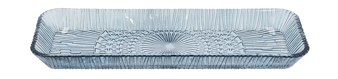 Servierplatte 38x14 cm Kusintha blau