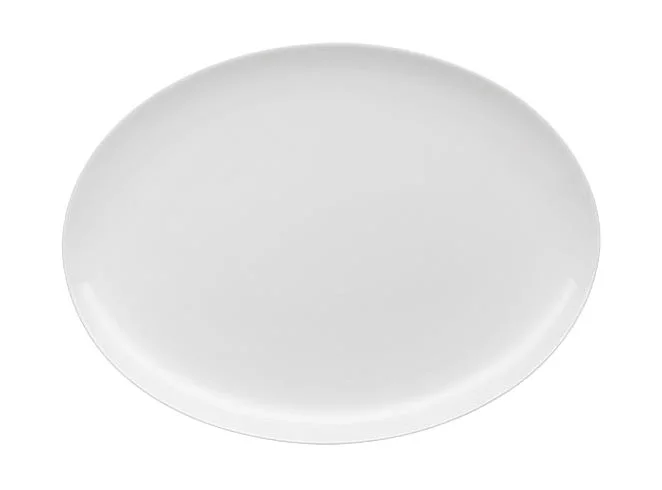 Platte 35cm oval Jade Weiß