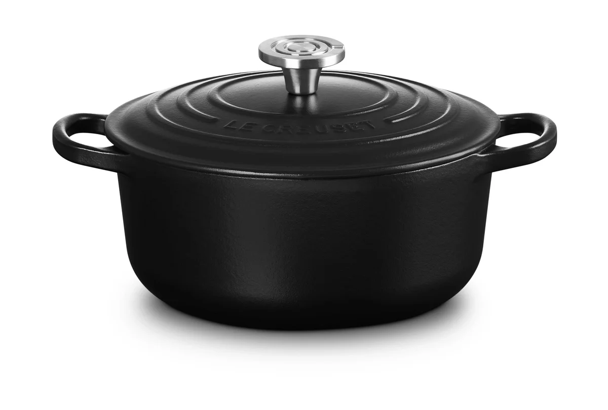 Runder Bräter 20cm Schwarz Matt Gusseisen - Signature innen schwarz