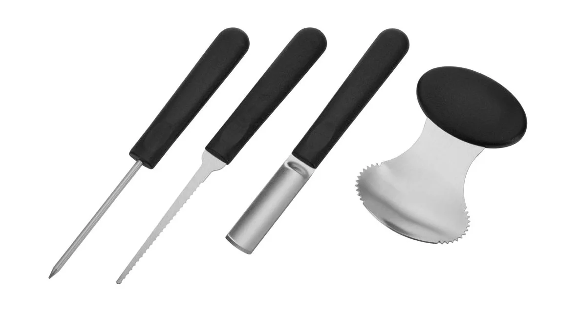 Kürbis-Schnitz-Set 4-tlg. schwarz