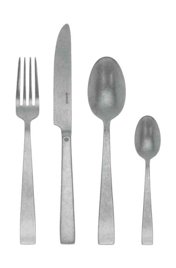 Besteck Set 24tlg. Vollheft Flat Vintage Edelstahl antik
