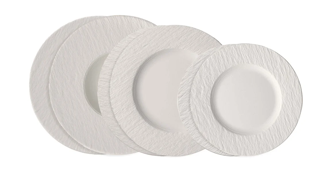 Teller-Set 6-tlg. Manufacture Rock blanc