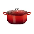 Runder Bräter 28cm Kirschrot Gusseisen - Signature Le Creuset