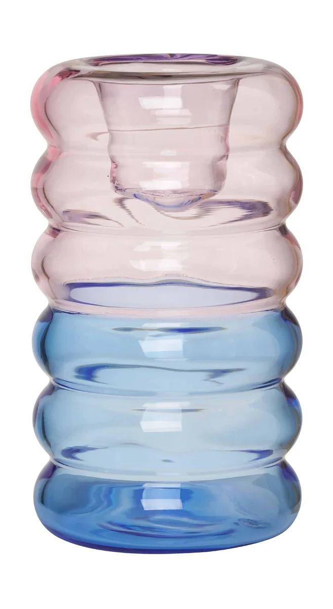 Kerzenständer 9 cm Hoop pink/blau