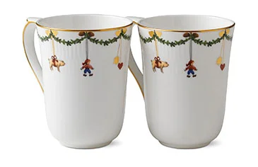 Star Fluted Christmas Tasse 2er-Set