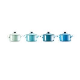 Mini Cocottes 4er-Set Metallics Blau-Grün Le Creuset