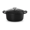 Runder Bräter 22cm Schwarz Matt Gusseisen - Signature Le Creuset