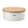 Brottopf mit Holzdeckel 30x23x13 cm weiß Continenta