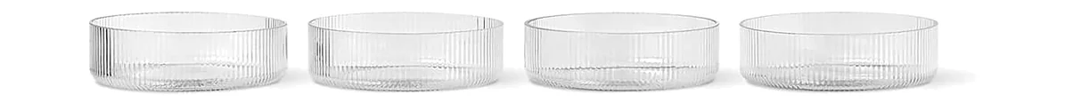 Servierschüsseln 12,2 cm 4er-Set Ripple klar