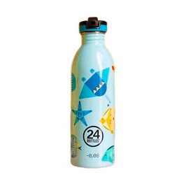 Trinkflasche 0,5 l Sea Friends blau mit Sportdeckel 24bottles