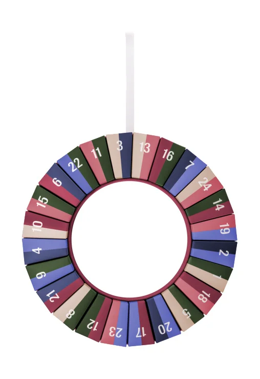 Adventskalenderkranz 31 cm bunt
