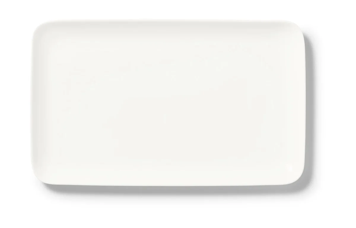Platte eckig 25 cm Fine Bone China Pure weiß