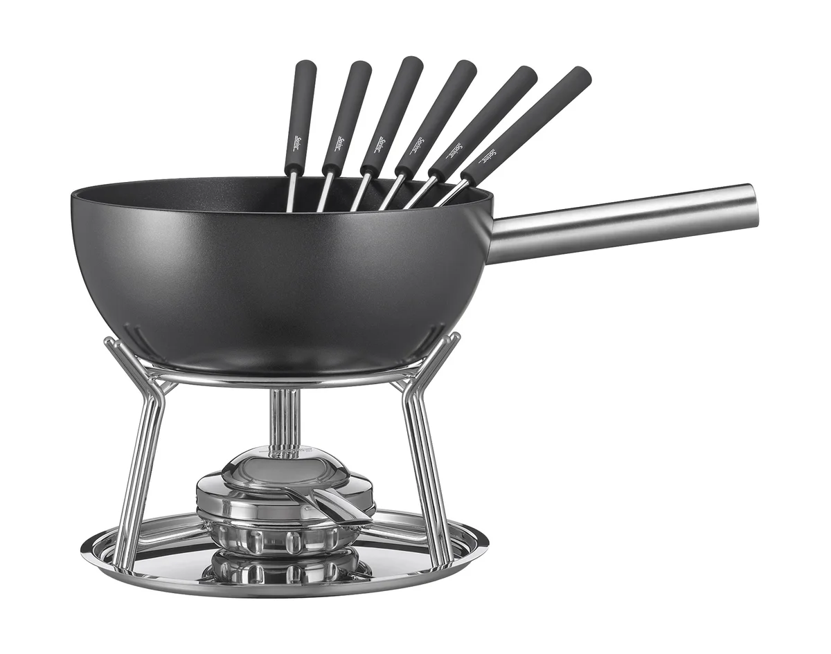 Fonduegarnitur 23 cm Aluminium Induktion schwarz
