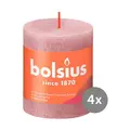 4er Pack Stumpenkerze 80/68 Rustik Shine eschen rose 39 Bolsius
