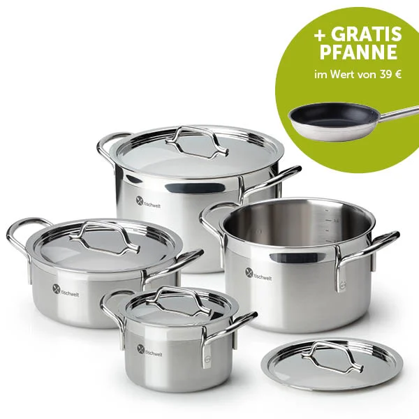 Topf-Set 4-tlg. Cook Love + gratis Pfanne