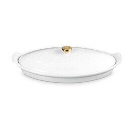 Fischbackform mit Deckel 34 cm Tradition White Le Creuset