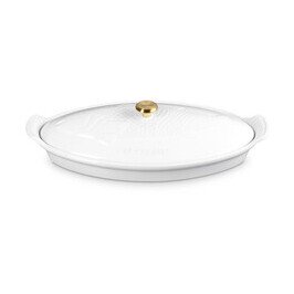 Fischbackform mit Deckel 34 cm Tradition White Le Creuset