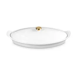 Fischbackform mit Deckel 34 cm Tradition White Le Creuset
