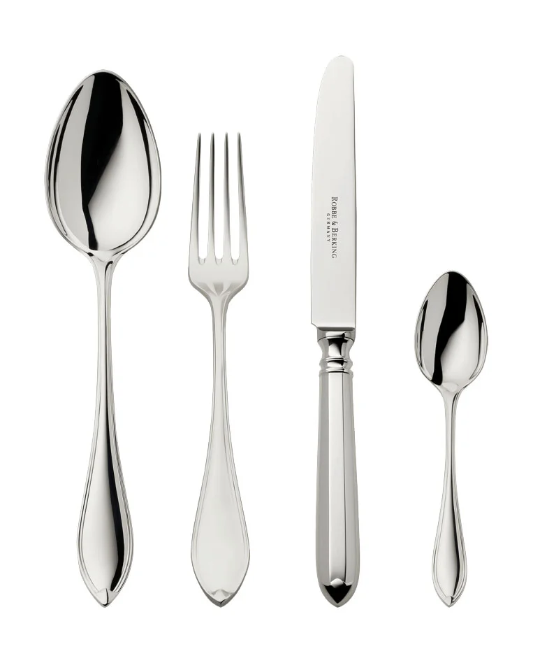 4 tlg. Garnitur Navette 925 Sterlingsilber