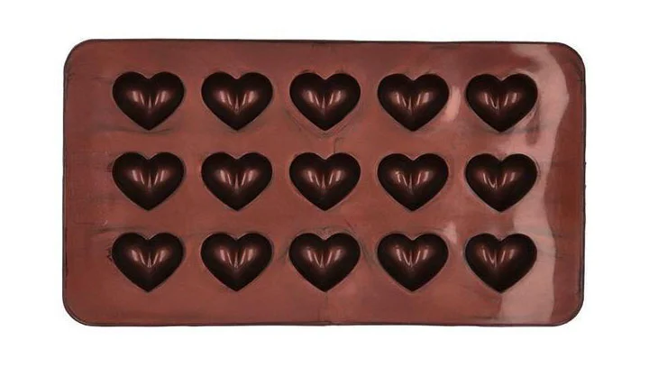 Pralinenform Herz 2er-Set Chocolaterie kupfer