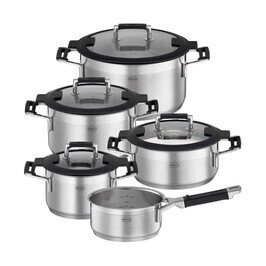 Topf-Set 5-tlg. Silence Pro schwarz Rösle