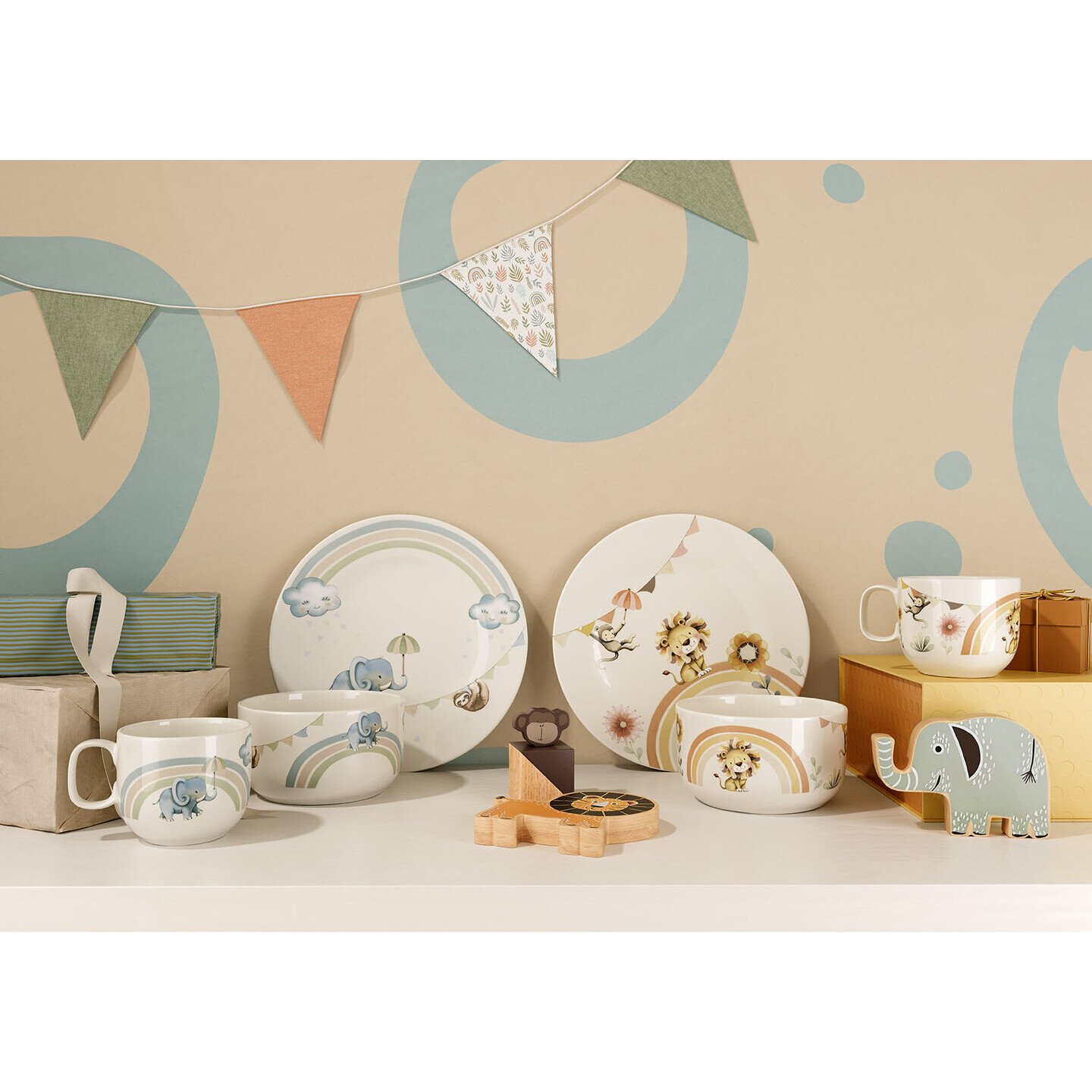 Villeroy & Boch Kindergeschirr-Set 3-tlg. Boho Kids Roar like a lion ...