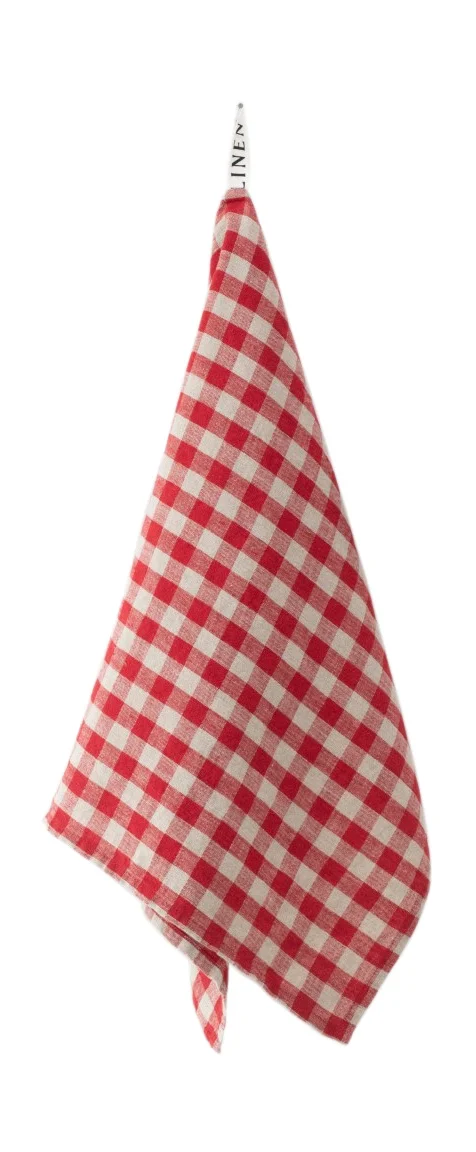 Leinen-Geschirrtuch 45x65 cm Red Gingham