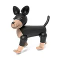 Charlie the dog Holzfigur natural and black oak Novoform