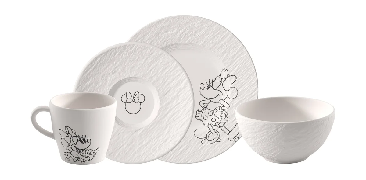 Frühstücks-Set 4-tlg. Manufacture Rock blanc – Mickey Mouse