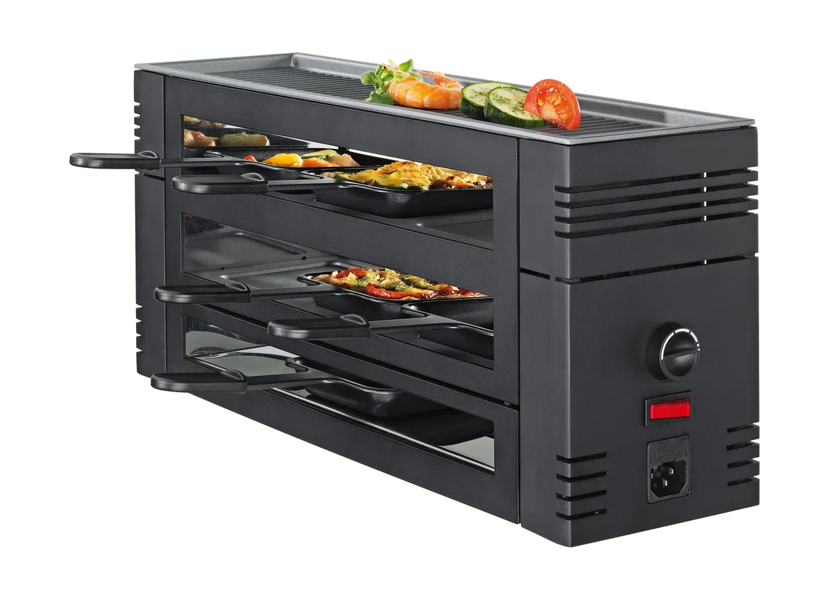 Raclette Pizza für 6 46x22x16 cm schwarz