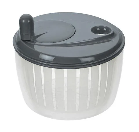 Salatschleuder mit Kurbel 23 cm grau