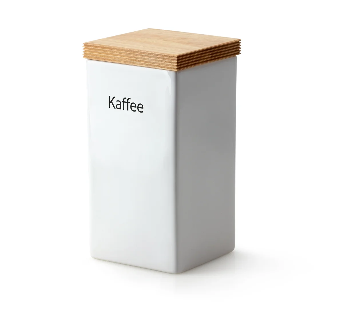 Vorratsdose quadrat. Steingut / Holzdeckel 1200ml