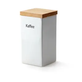 Vorratsdose quadrat. Steingut / Holzdeckel 1200ml Continenta