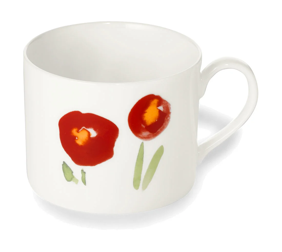 Kaffeetasse 0,25 l Impression Mohn rot