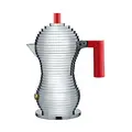 Espressokocher 1 Tasse Griff rot Pulcina Alessi