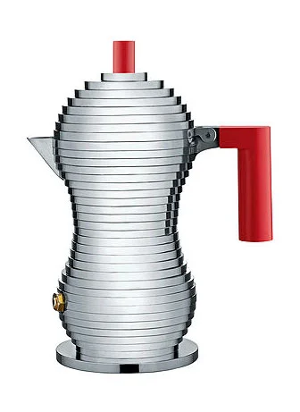 Espressokocher 1 Tasse Griff rot Pulcina