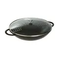 Wok mit Glasdeckel 37 cm schwarz Staub