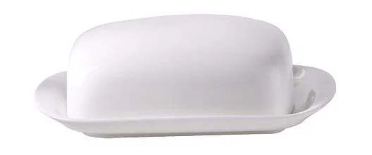 Butterdose Bone China weiss