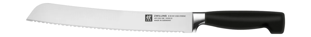 Vier Sterne Brotmesser 23 cm schwarz
