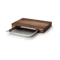 Schneidebrett Walnuss m. Edelstahl Schublade 48 x 32,5 x 6 cm Continenta