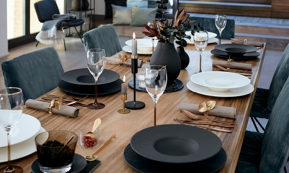 tischwelt-villeroy-und-boch-manufacture-geschirr-porzellan-gedeckter-tisch-essen-geniessen-feiertage-edel