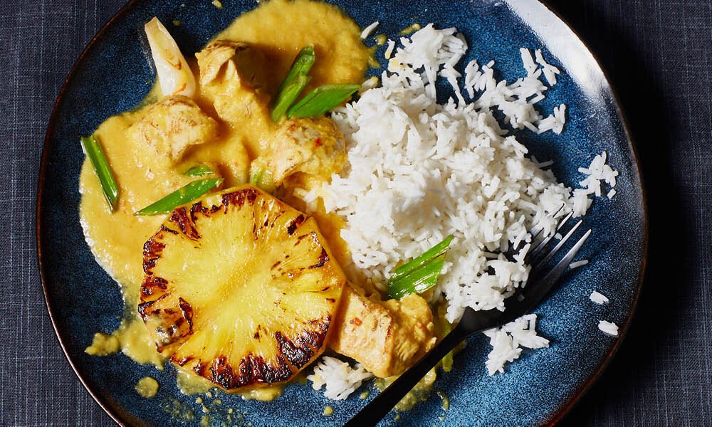 Haehnchencurry mit sueßscharfer Ananas2