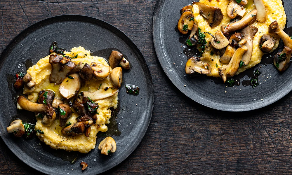 tischwelt Rezept Polenta mit Pilzen Italienisch vegetarisch GU Verlag