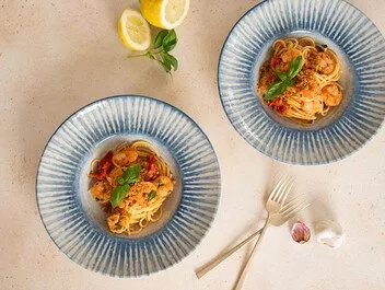 Spaghetti mit Garnelen
