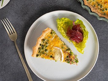 Erbsen-Quiche / Tarte mit Minze