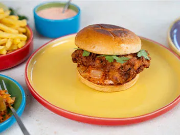 Fried Chicken Sandwich mit Kimchi