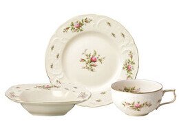 Rosenthal Sanssouci Elfenbein Moosrose neu Poliergold Ramona