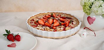 Erdbeer-Rhabarber-Tarte mit Frangipane
