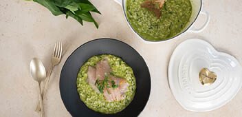 Bärlauch Risotto mit Forellenfilet