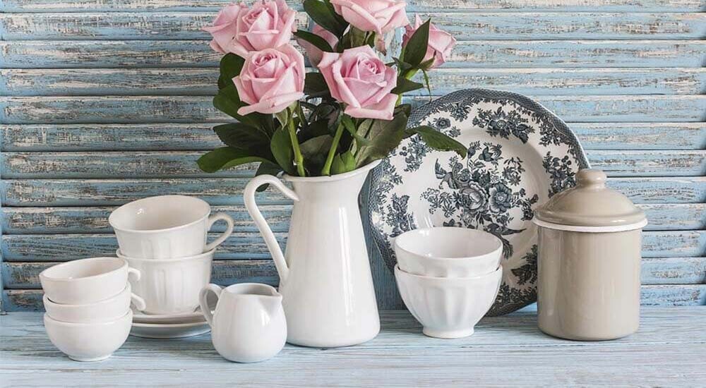 Landhaus-Geschirr-Porzellan